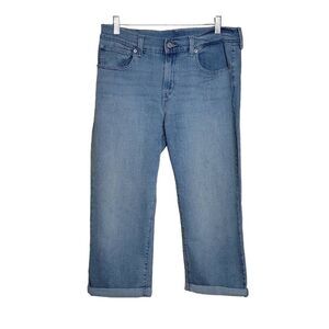 Levi 3449 Irregular Cropped Capri Rolled Cuff Light Wash Denim Jeans Size 30